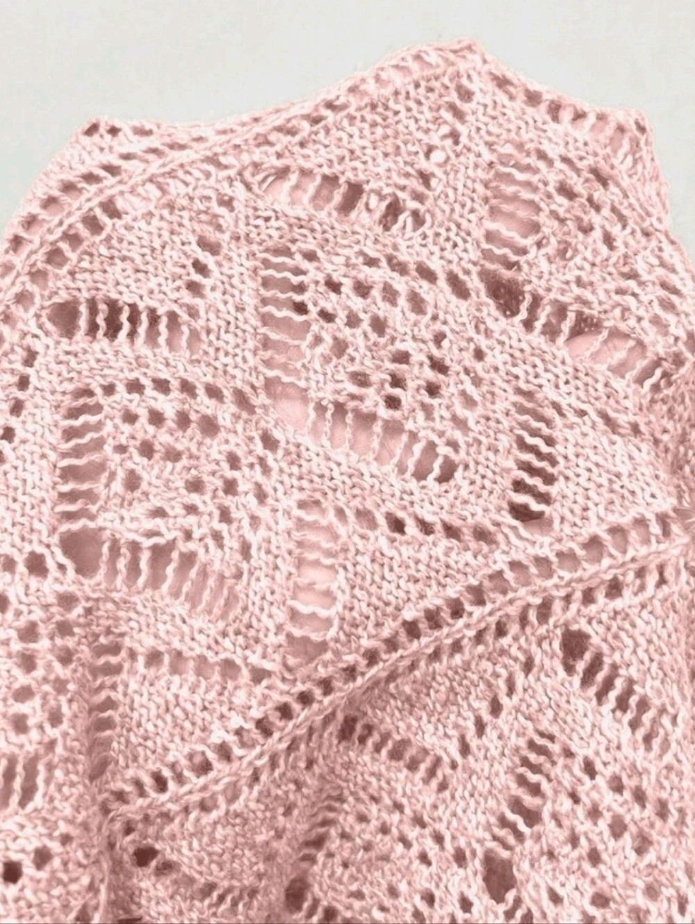 New Boho Semi Sheer Knit Button Down Cardigan Sweater Pink - Picture 7 of 10